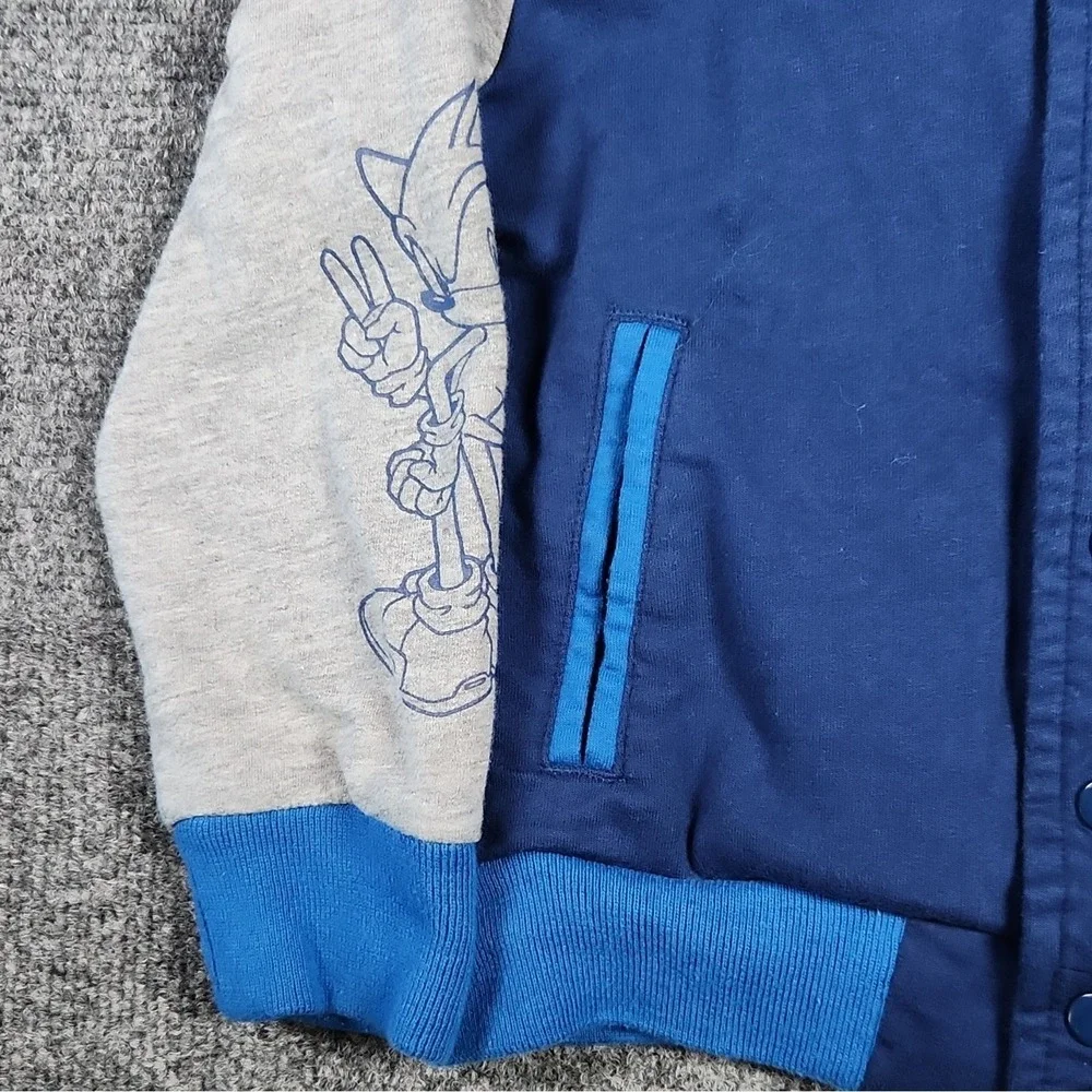 SEGA Sonic The Hedgehog Boys Varsity Bomber Jacket Size 4/5 Huge Chenille Back